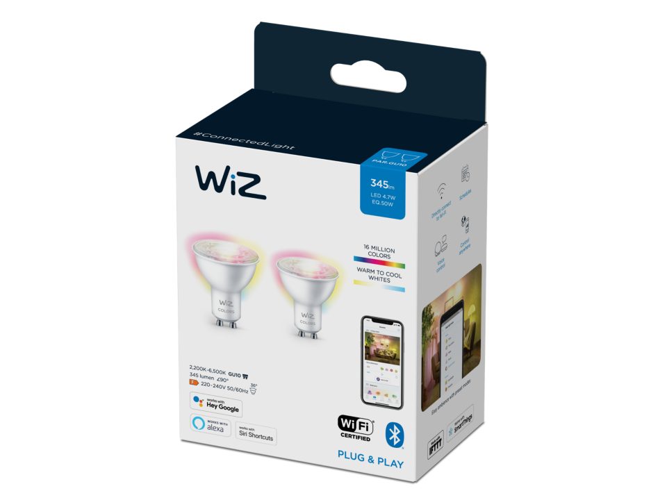 WIZ GU10 50W LED Tunable White and color lamp (2-pack)